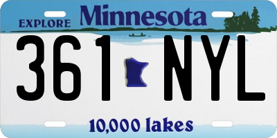 MN license plate 361NYL