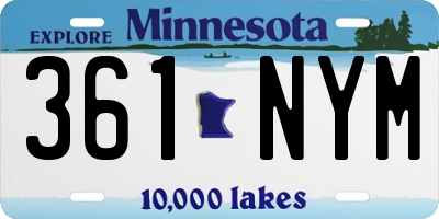 MN license plate 361NYM