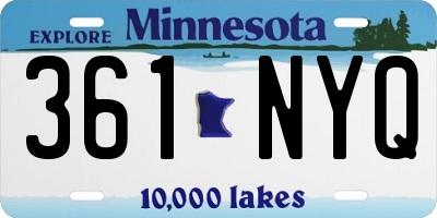 MN license plate 361NYQ