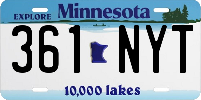 MN license plate 361NYT