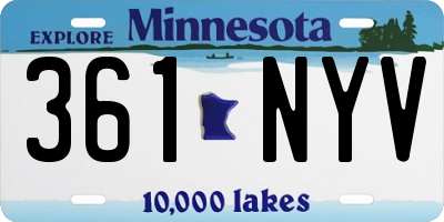 MN license plate 361NYV