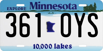 MN license plate 361OYS