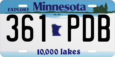 MN license plate 361PDB