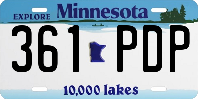MN license plate 361PDP