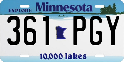 MN license plate 361PGY