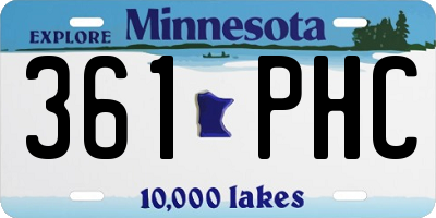 MN license plate 361PHC