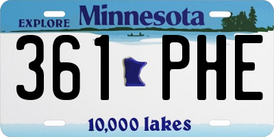 MN license plate 361PHE