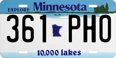 MN license plate 361PHO