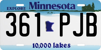 MN license plate 361PJB