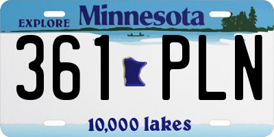 MN license plate 361PLN