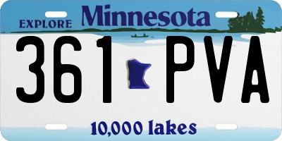 MN license plate 361PVA