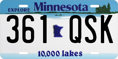 MN license plate 361QSK