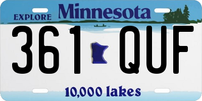 MN license plate 361QUF