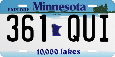 MN license plate 361QUI