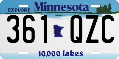 MN license plate 361QZC