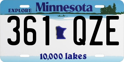 MN license plate 361QZE