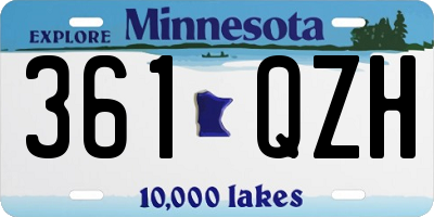 MN license plate 361QZH