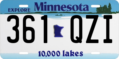 MN license plate 361QZI