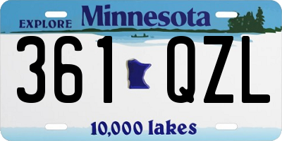 MN license plate 361QZL