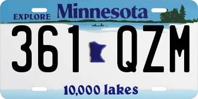 MN license plate 361QZM