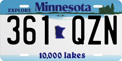 MN license plate 361QZN