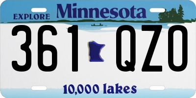 MN license plate 361QZO