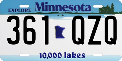 MN license plate 361QZQ