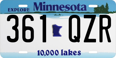 MN license plate 361QZR