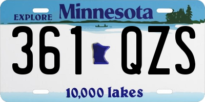 MN license plate 361QZS