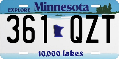 MN license plate 361QZT