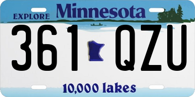 MN license plate 361QZU