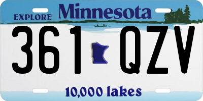 MN license plate 361QZV