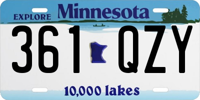 MN license plate 361QZY