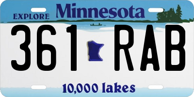 MN license plate 361RAB