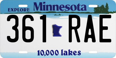 MN license plate 361RAE