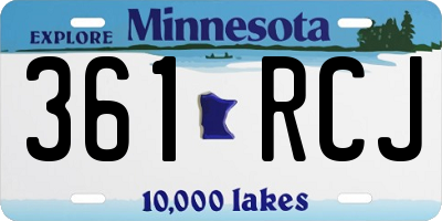 MN license plate 361RCJ
