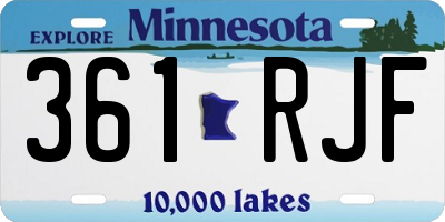 MN license plate 361RJF
