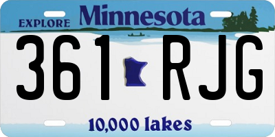 MN license plate 361RJG