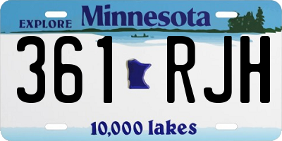 MN license plate 361RJH