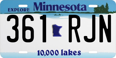 MN license plate 361RJN