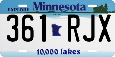 MN license plate 361RJX
