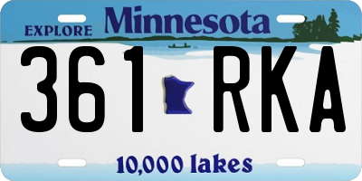 MN license plate 361RKA