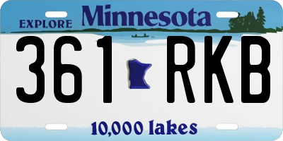 MN license plate 361RKB