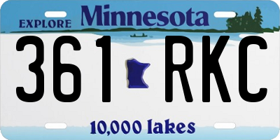 MN license plate 361RKC