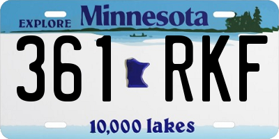 MN license plate 361RKF