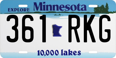 MN license plate 361RKG