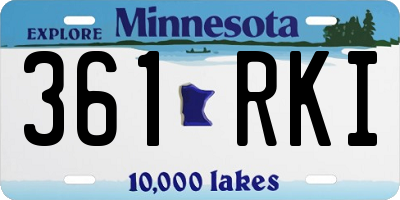 MN license plate 361RKI
