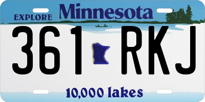 MN license plate 361RKJ
