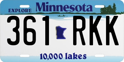 MN license plate 361RKK