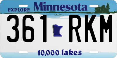 MN license plate 361RKM
